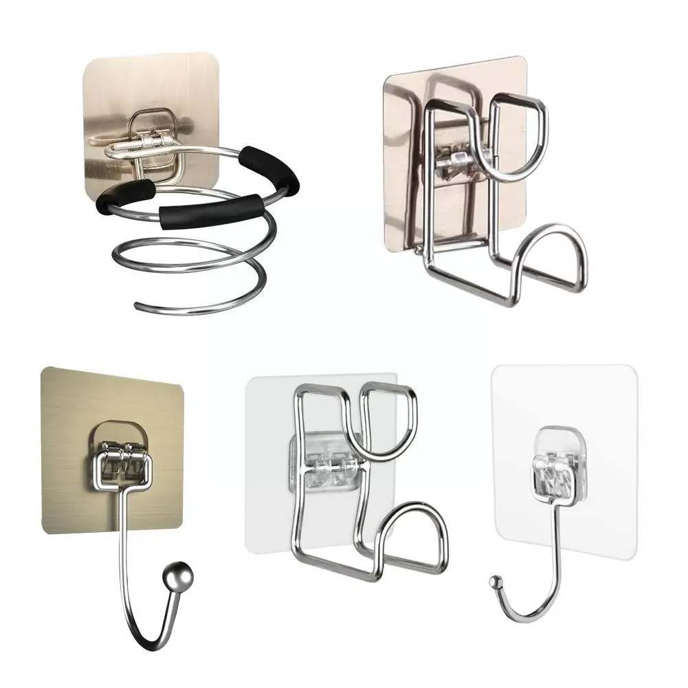 

1pcs Steel Bathroom Hair Dryer Rack Home Trace Storage Stickers Nail Holders Organizer Wall No Free Adhesive Moun G4f4