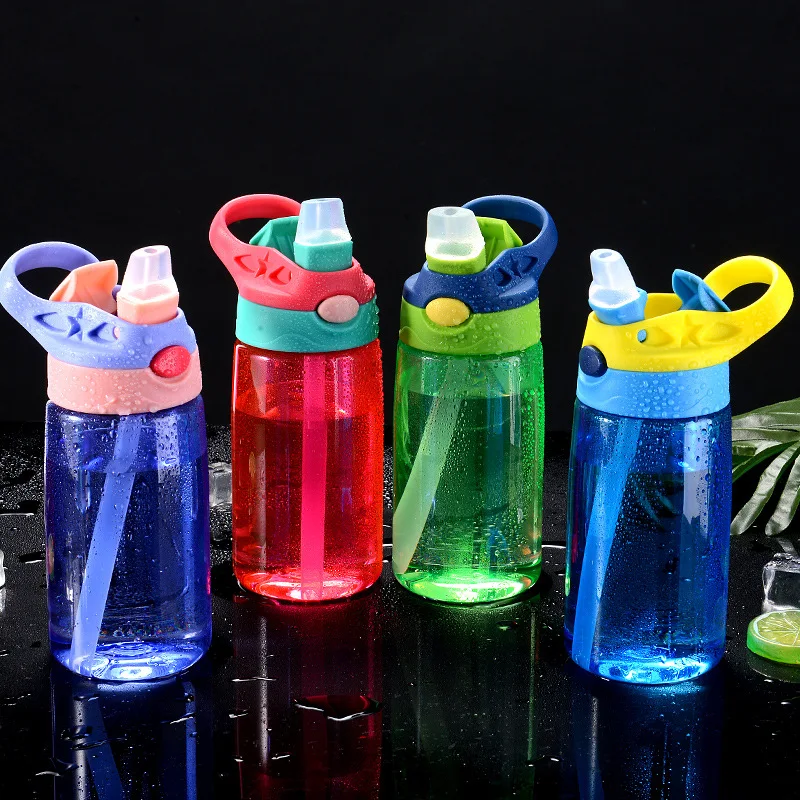 

480ML Kids Water Cup Creative Safe Baby Feeding Cups with Straws Leakproof Water Bottles Outdoor Portable Children Cups