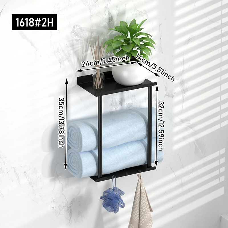 

Настенная Многослойная Вешалка Для Полотенец Для Ванной Комнаты, Сверление Не Требуется, Простая Установка