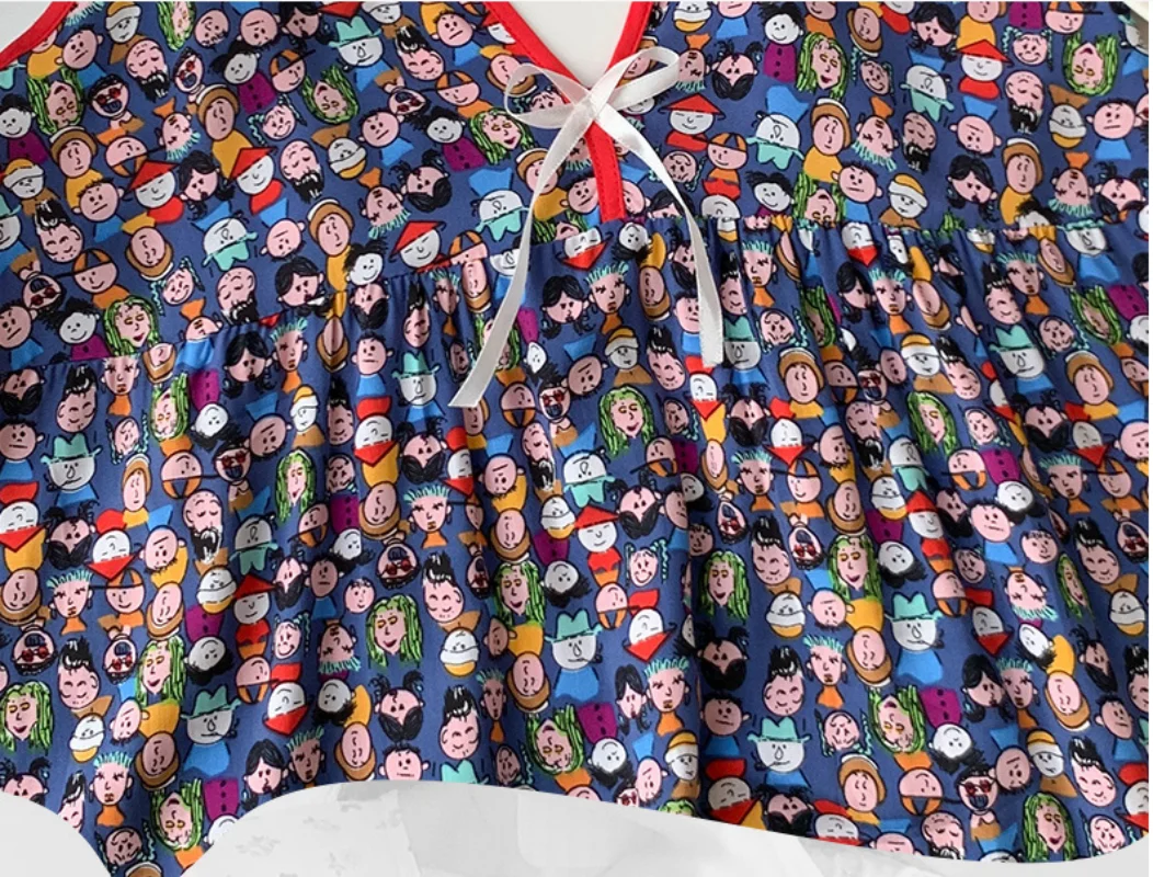 Young Women Nightgown V-neck Low-Cut Sexy  Lady Wear Girlfriends Clothes Outside Middle Skirt Breathable  Summer Halter Dresses