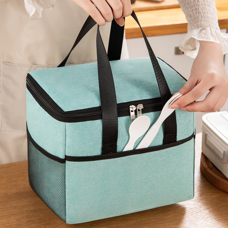Women Portable Food Bag For Work Lunch Bag With Should Strap Handle Cooler Bag  Student Thermal Lunch Box Thermal Bag Fridge Bag images - 6