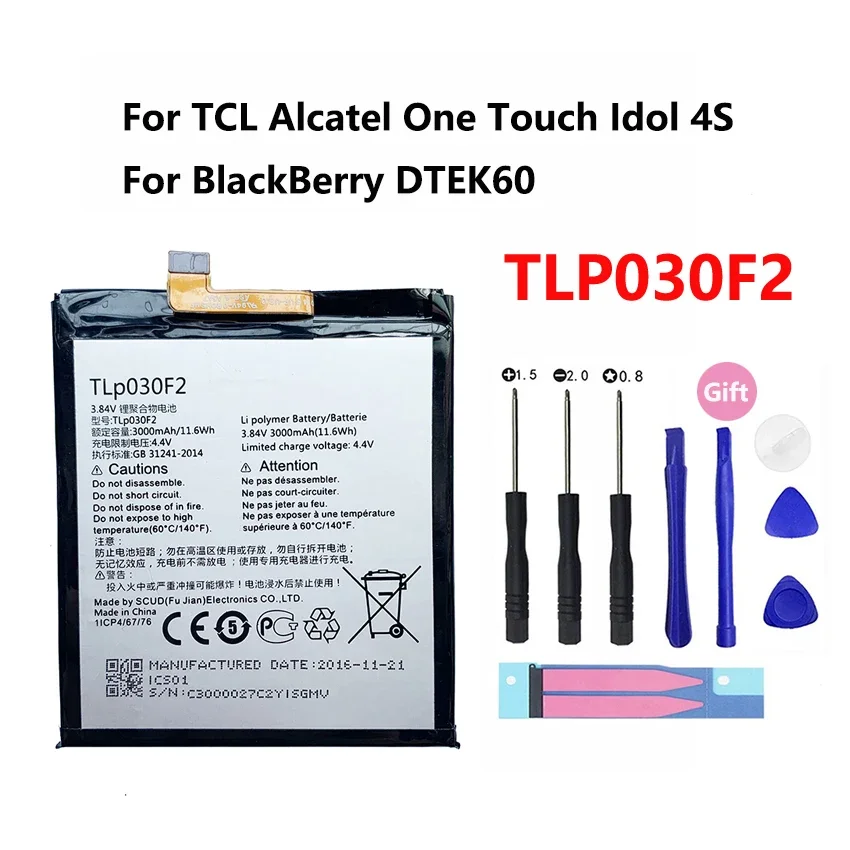 Оригинальный аккумулятор 3000 мАч TLP030F2 для телефона TCL Alcatel One Touch Idol 4S OT-6070 6070K BlackBerry