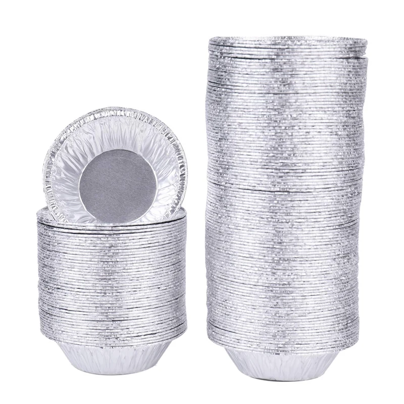 

500 Pcs Disposable Kitchen Baking Circular Egg Tart Tins Cake Cups Mould Cake Cups Foil Tart Pie Pans
