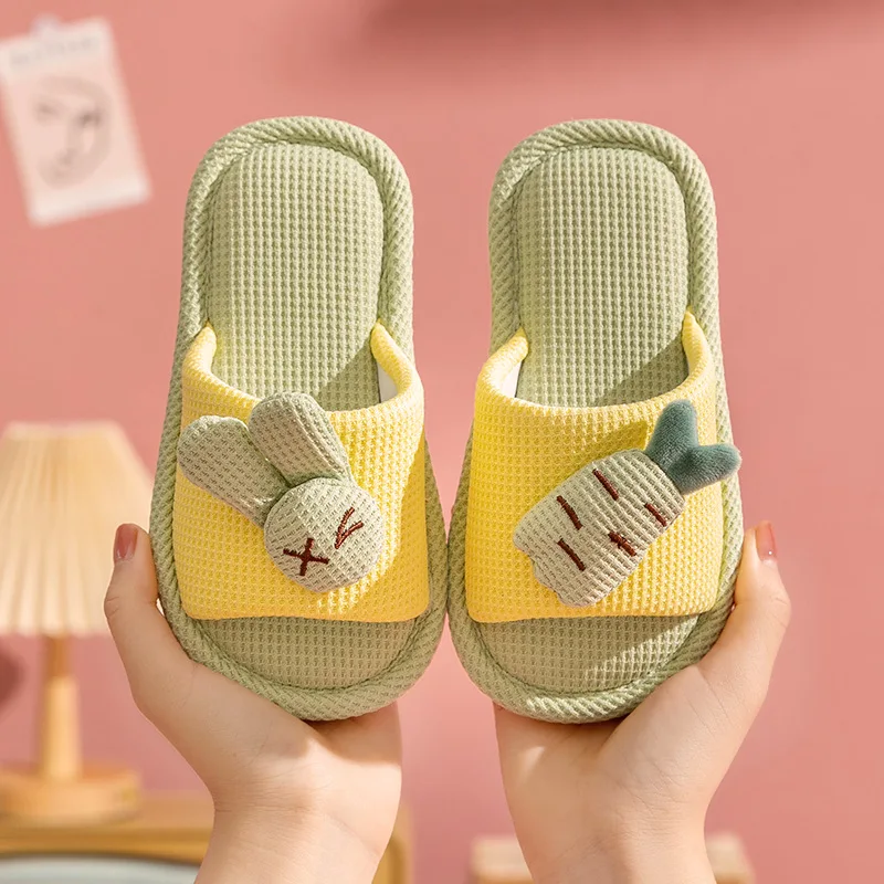 

Spring and Autumn New Soft Sole Radish Rabbit Cartoon Cute Slippers Breathable and Anti Slip Fashion Expression Slippers