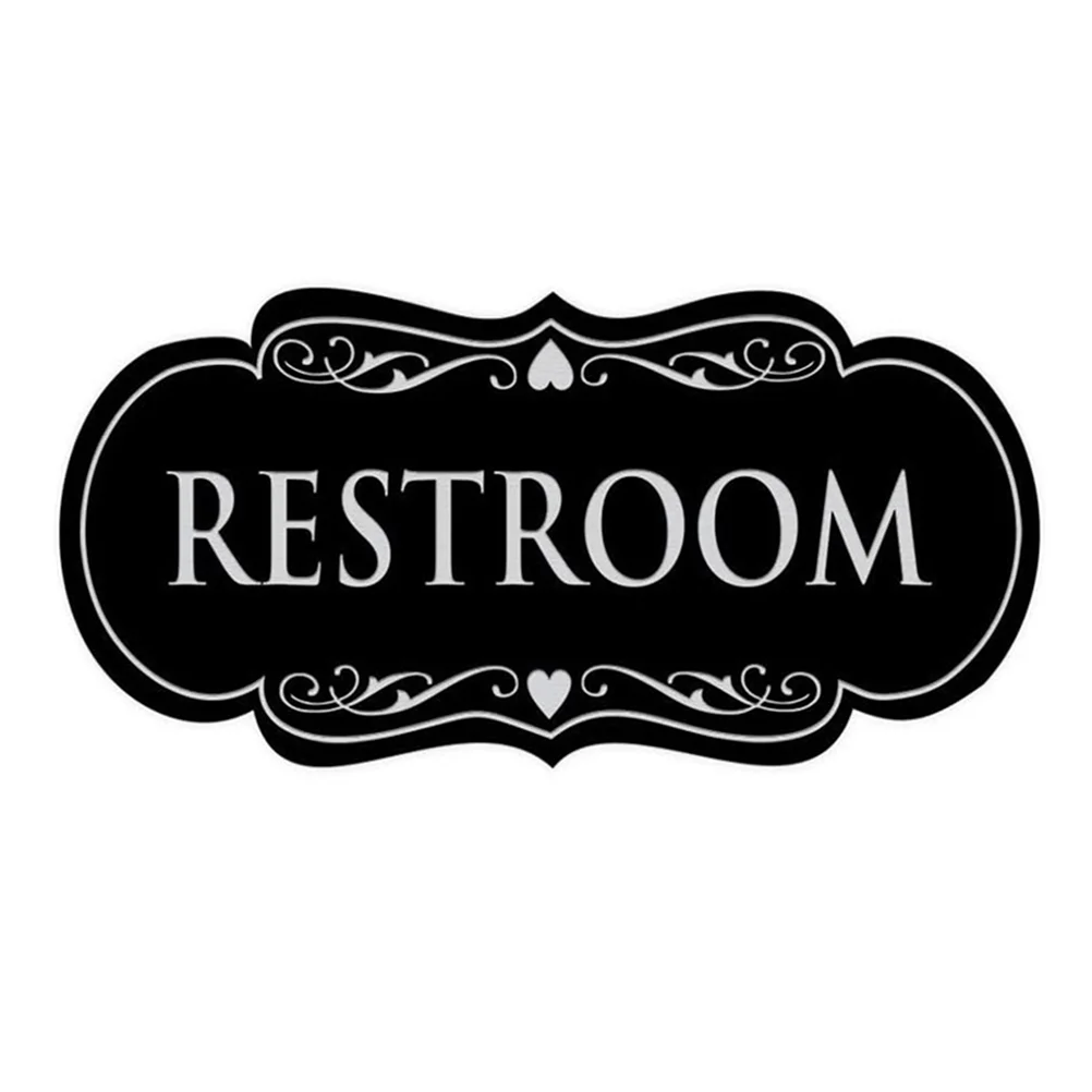 

Sign Bathroom Toilet Restroom Signs Wall Decor Ladies Wood Farmhouse Door Female Washroom Decorations Rustic Retro Decorative