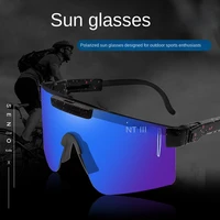 new riding sunglasses pv colorful sunshade electroplating real film polarized color changing sports sunglasses for men and women