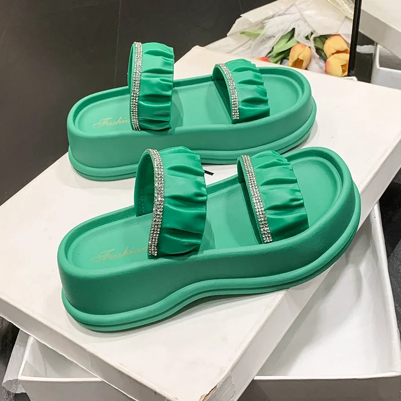 

Женские летние тапочки, удобные легкие модные туфли на плоской подошве, уличные сандалии для прогулок на толстой подошве и высоком каблуке, ...