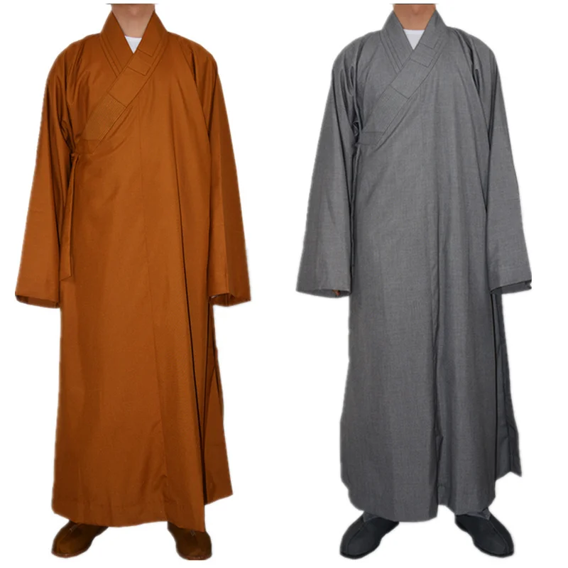 

Monk Buddhism Robes Cotton Polyester Kung Fu Customes Meditation Lay Amitabha Frock Religious Prayer Gown Halloween Clothing
