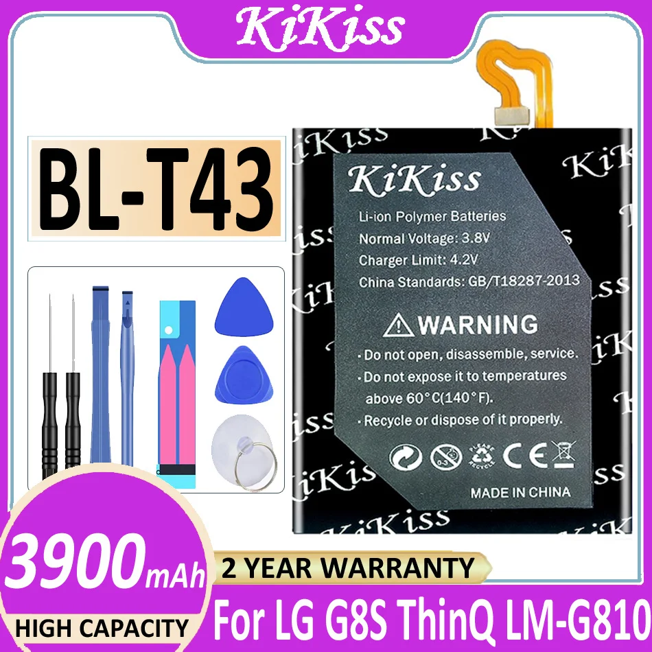 

Оригинальный телефон KiKiss, новый Аккумулятор для LG G8S ThinQ BL-T43 3900 мАч, оригинальные высококачественные батареи с подарочными инструментами