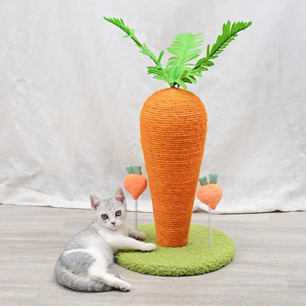 

Когтеточка для кошек в форме моркови, Когтеточка из сизаля на веревке, основание для дерева, Когтеточка для домашних животных, Когтеточка с когтеточкой G2V0
