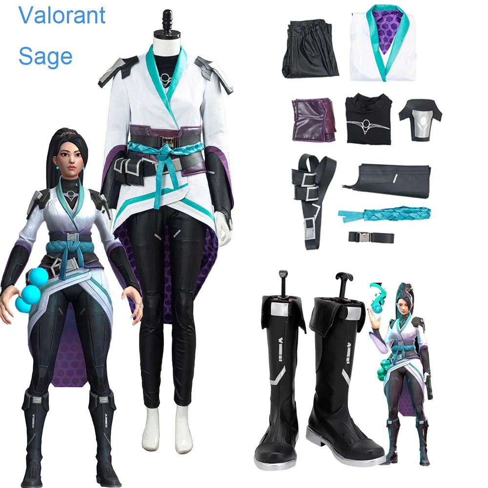 

Игровой Valorant шалфей, косплей, топ, рубашка, женский полный комплект, женские костюмы на Хэллоуин, аксессуар, изготовленный на заказ