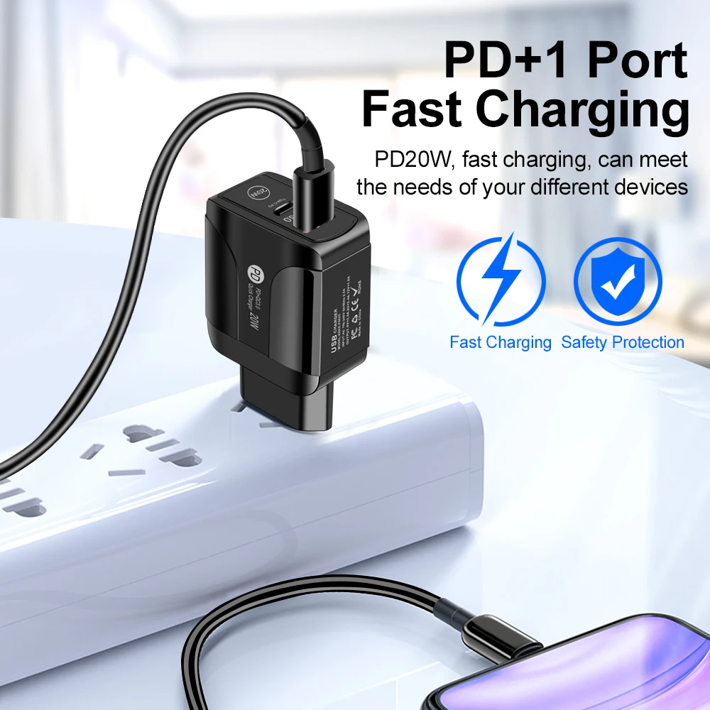 Фото Зарядное устройство с 2 USB-портами 20 Вт QC + PD 3 0 быстрая зарядка для IPhone 12 mini 13 11 Pro Max X Зарядное устройство с 2 USB-портами 20 Вт QC + PD 3 0 быстрая зарядка для IPhone 12 mini 13 11 Pro Max X