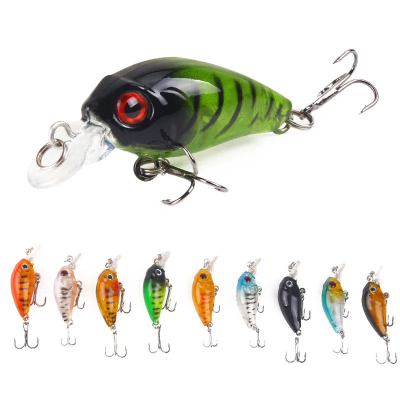 1PCS Mini Wobblers Bass Fishing Lures 45mm/3.5g Fat Man Bait Artificial Micro Fiish Black Minnow Hard Accessories - купить по