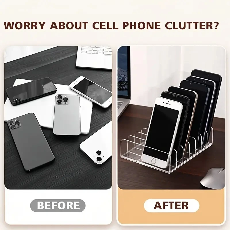Новый прозрачный ящик для хранения держатель iPad iPhone 15 14 ProMax Samsung Huawei Mate 60 рабочий