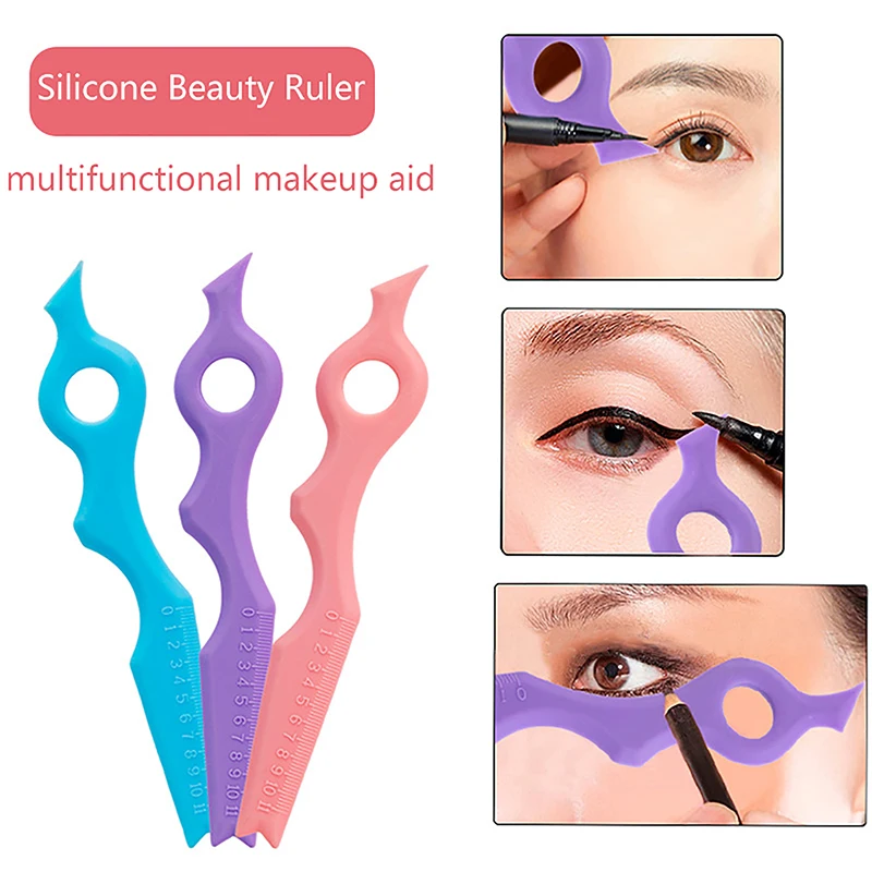 

Resusable Silicone Eyeliner Ruler Eye Makeup Stencils Eyeliner Stencil Template Shaping Tools Eyelash Lipstick Beauty Rulers