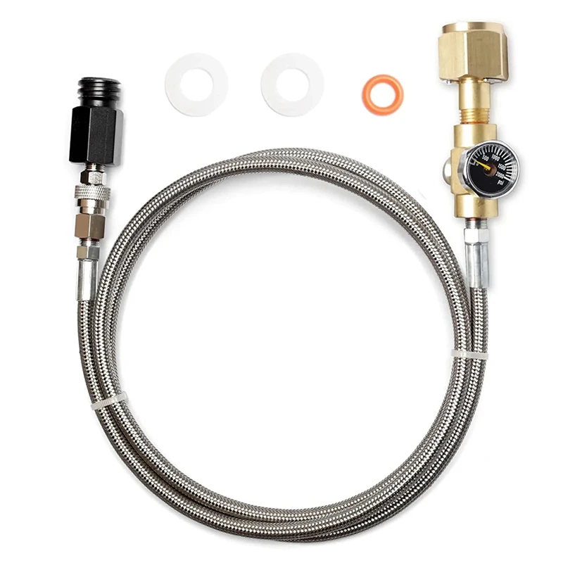 

CO2 Tank Soda Adapter Cga320 Adapter Hose Kit+Pressure Gauge, 60In CGA320 To TR21-4 Soda Maker Machine