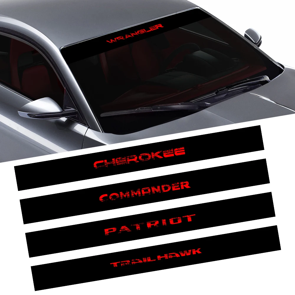 Наклейка на лобовое стекло автомобиля для Jeep Renegade Wrangler JT JK Cherokee Compass Patriot Trail Hawk