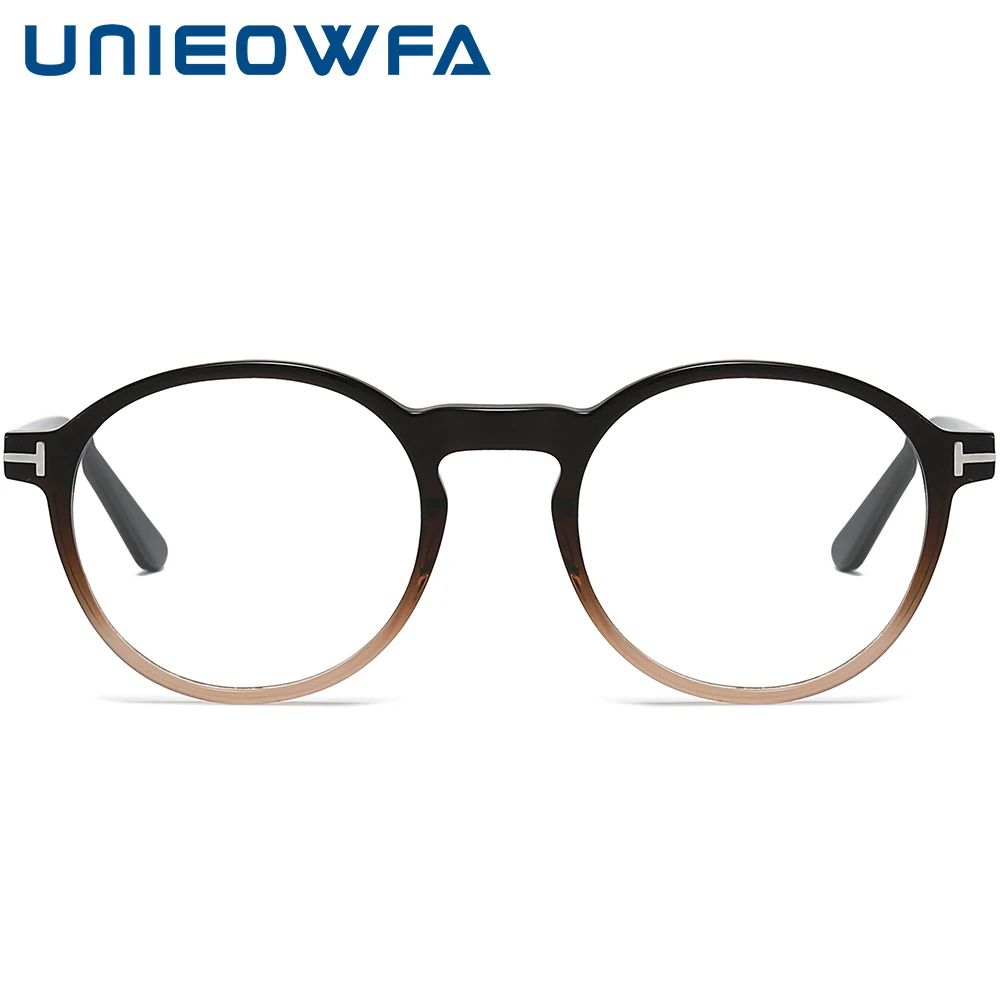 Мужские очки для близорукости UNIEOWFA в круглой оправе стиле ретро оптическая