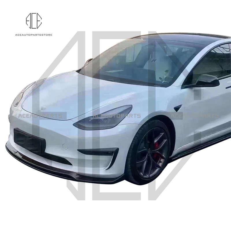 Передний бампер из углеродного волокна для Tesla Model 3 Sedan 4-дверный 2016-2020