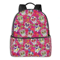 sugar skull kids backpacks for school rucksack cute bookbag for laptop men casual outdoor daypack travel backpack for kids