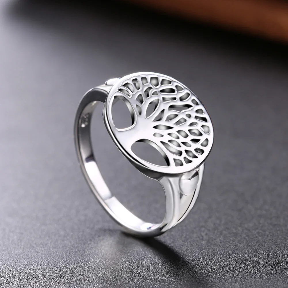 wholesale Price women Color silver Ring tree hollow charms wedding jewelry girl gift high quality fashion classic  Украшения