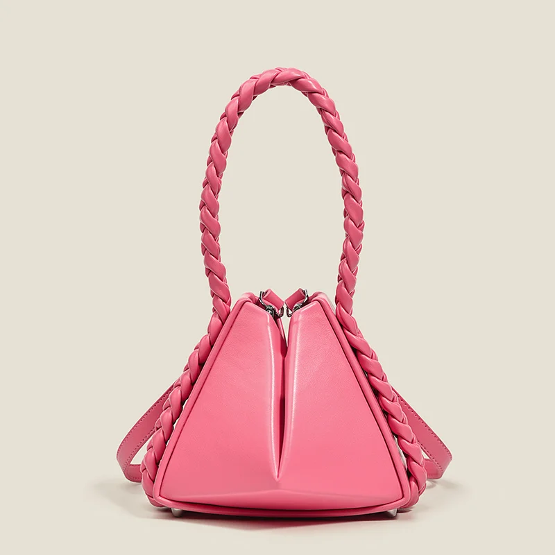 

Transformable Women Handbags Braided Top Handle Purses 2023 Designer Bags Luxury Mini Triangle Shoulder Crossbody Bag Small Tote