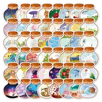 50pcs creative world in bottles stickers for stationery laptop sketchbook sticker vintage craft supplies scrapbooking material