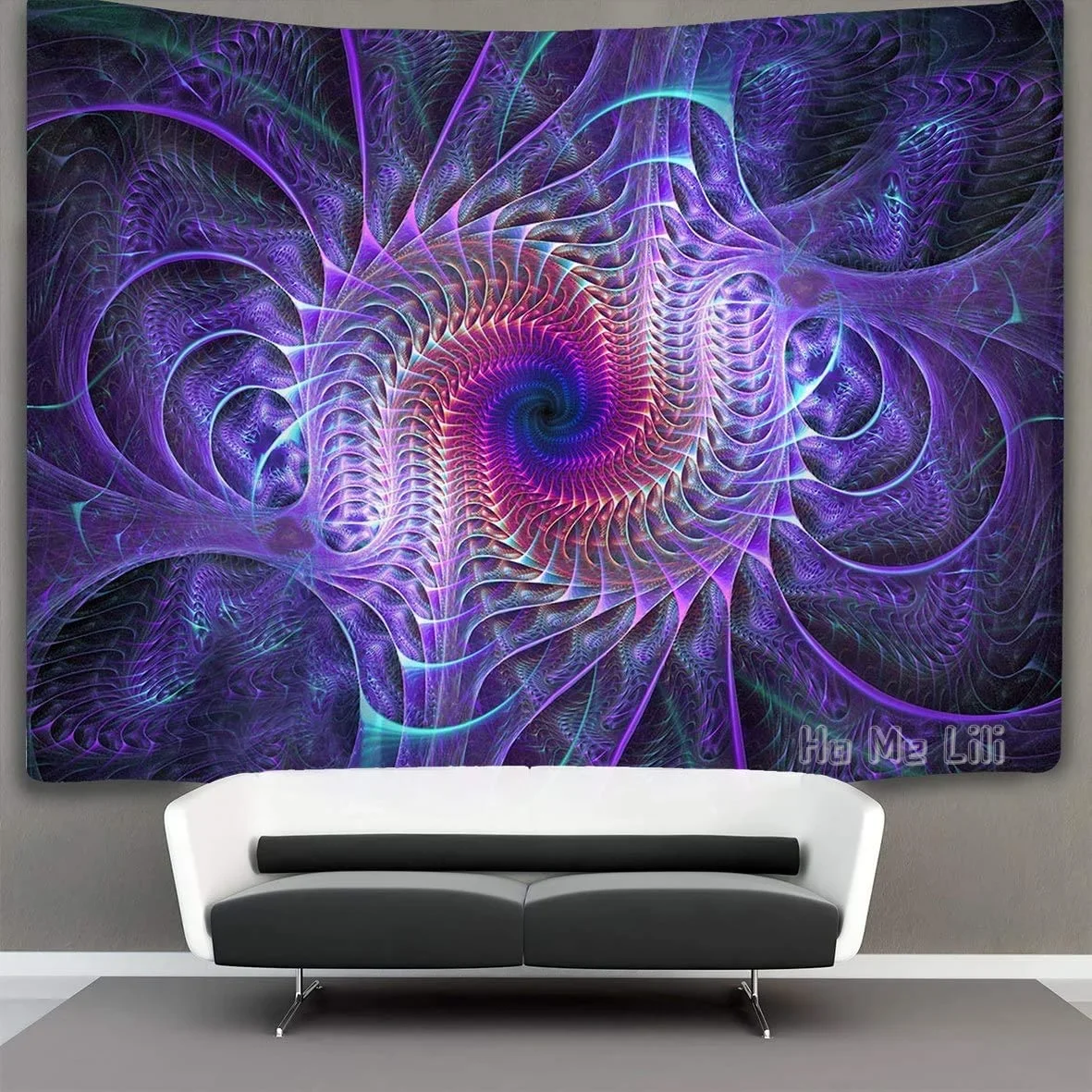 Фиолетовый Tie Dye психоделическое искусство хиппи настенное постельное белье