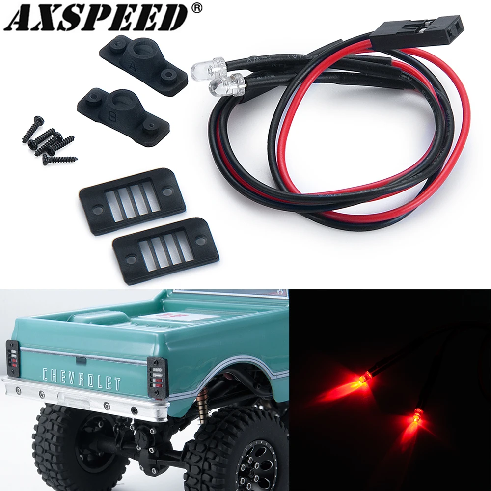 

Задний фонарь AXSPEED, 2 светодиода, фары, фары, лампы для радиоуправляемого гусеничного автомобиля 1/24 Axial SCX24 AXI00001, обновленные детали