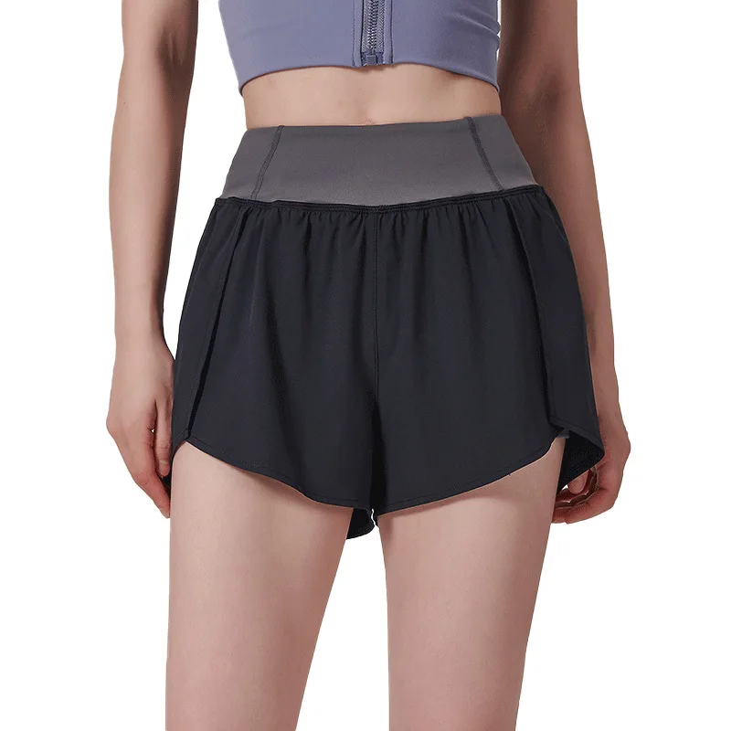 Yoga Shorts Women's Loose Fitting Sports Fitness Cycling Pants High Waist Slimming And Seamless Lining Anti Walking Light Drying