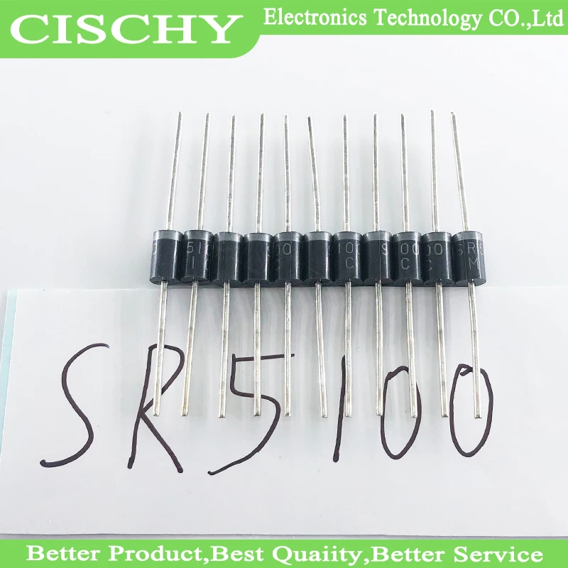 Диод Шоттки SR5100 5A/ 100V DO -27 SB5100 20 шт./лот | Электронные компоненты и принадлежности