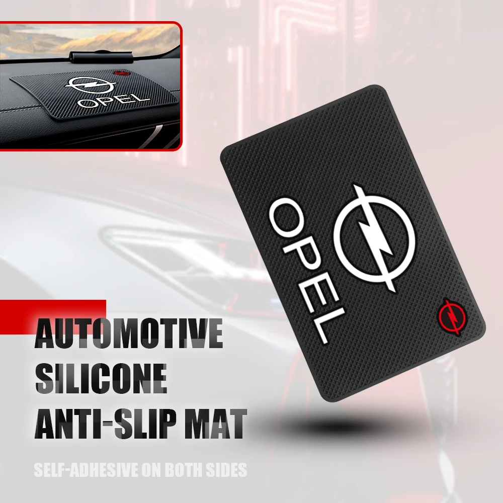 

Car styling Logo Silicone Anti-Slip Mat Phone Holder Waterproof Non-Slip Pad Decorative Accessories For OPEL Astra Corsa Mokka J