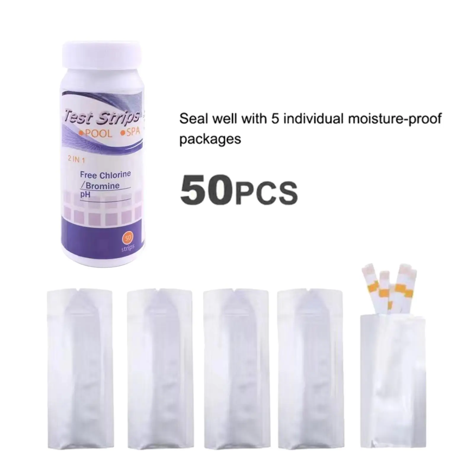 

2 in 1 Water Test Strip Testing PH Accurately Testing Strip for Aquarium Fish Tank Spring Water Hot Tubs Home Water SPA