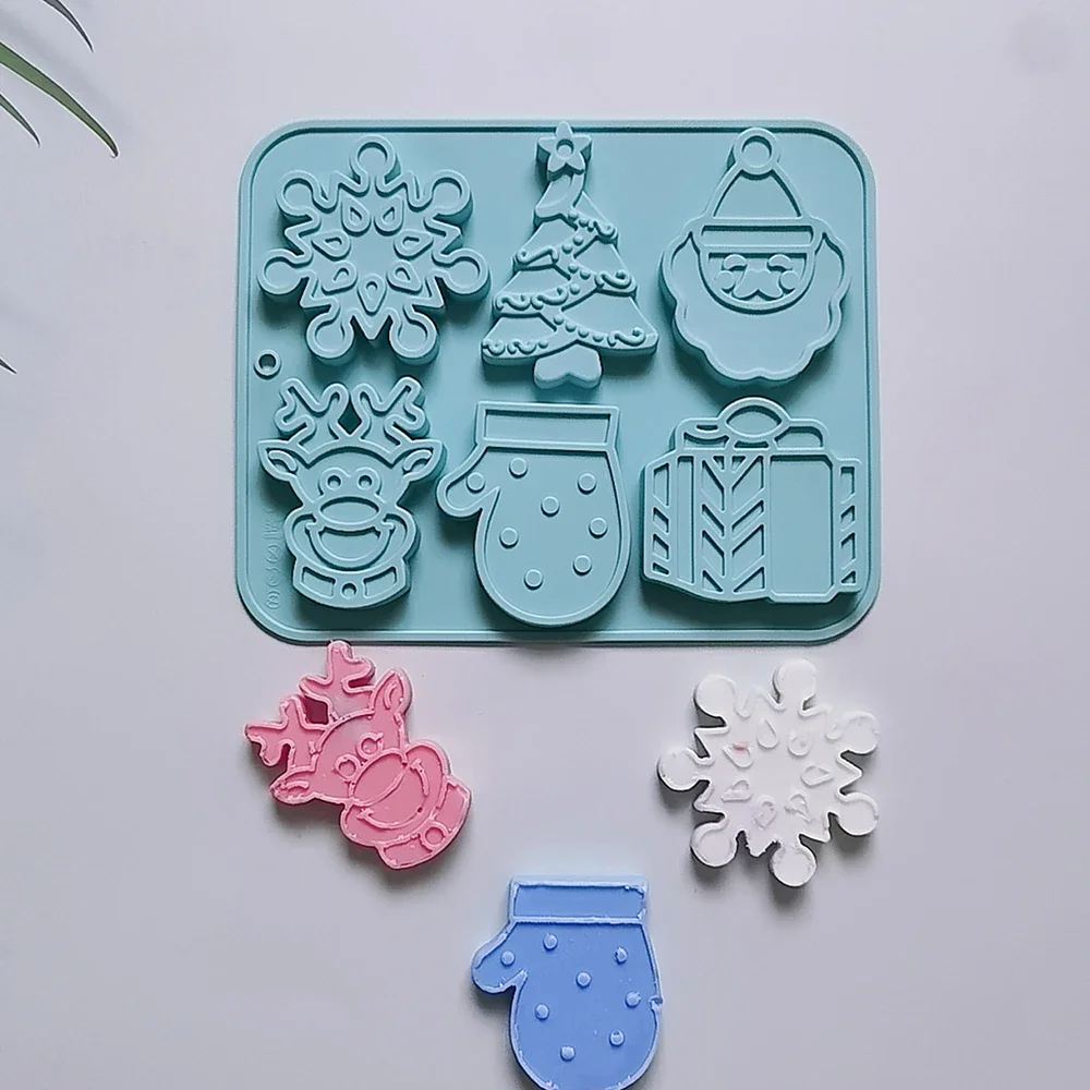 

Christmas Baking Silicone Mold Cake Pastry Candy Mold Christmas Tree Snowflakes Snowman Chocolate Gummy Silicone Mold for Baking