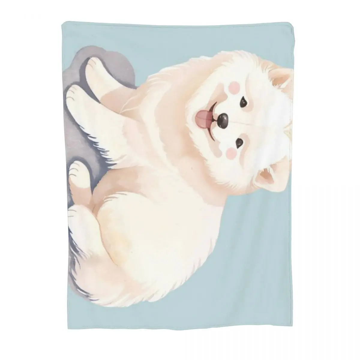 Акварельный щенк самоед ультрамягкое одеяло из микрофлиса