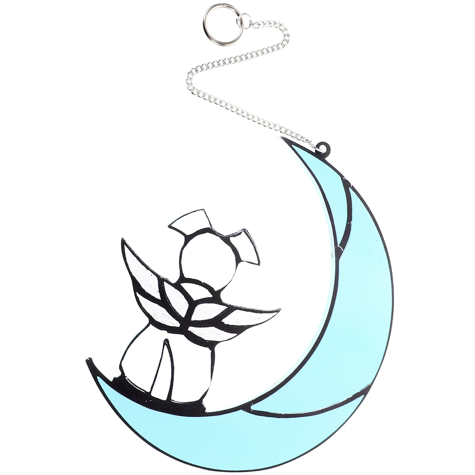 

Dogs On Moon Hanging Ornament Decorative Window Hanging Ornament Angel Dog on Moon Pendant