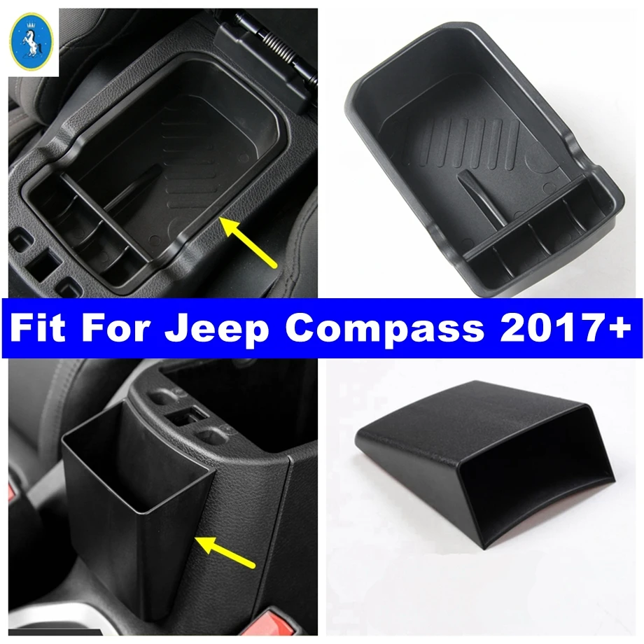 

Armrest Rest Storage Box Center Console Compartment Glove Tray Organiser Fit For Jeep Compass 2017 - 2021 Interior Accessories