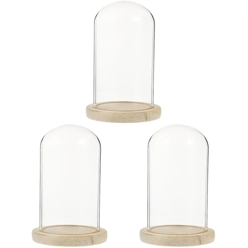 

3 Sets Preserved Flower Glass Cover Protective Cover Landscape DIY Accessory Dust-proof Cover for Decor DIY(10x18cm)