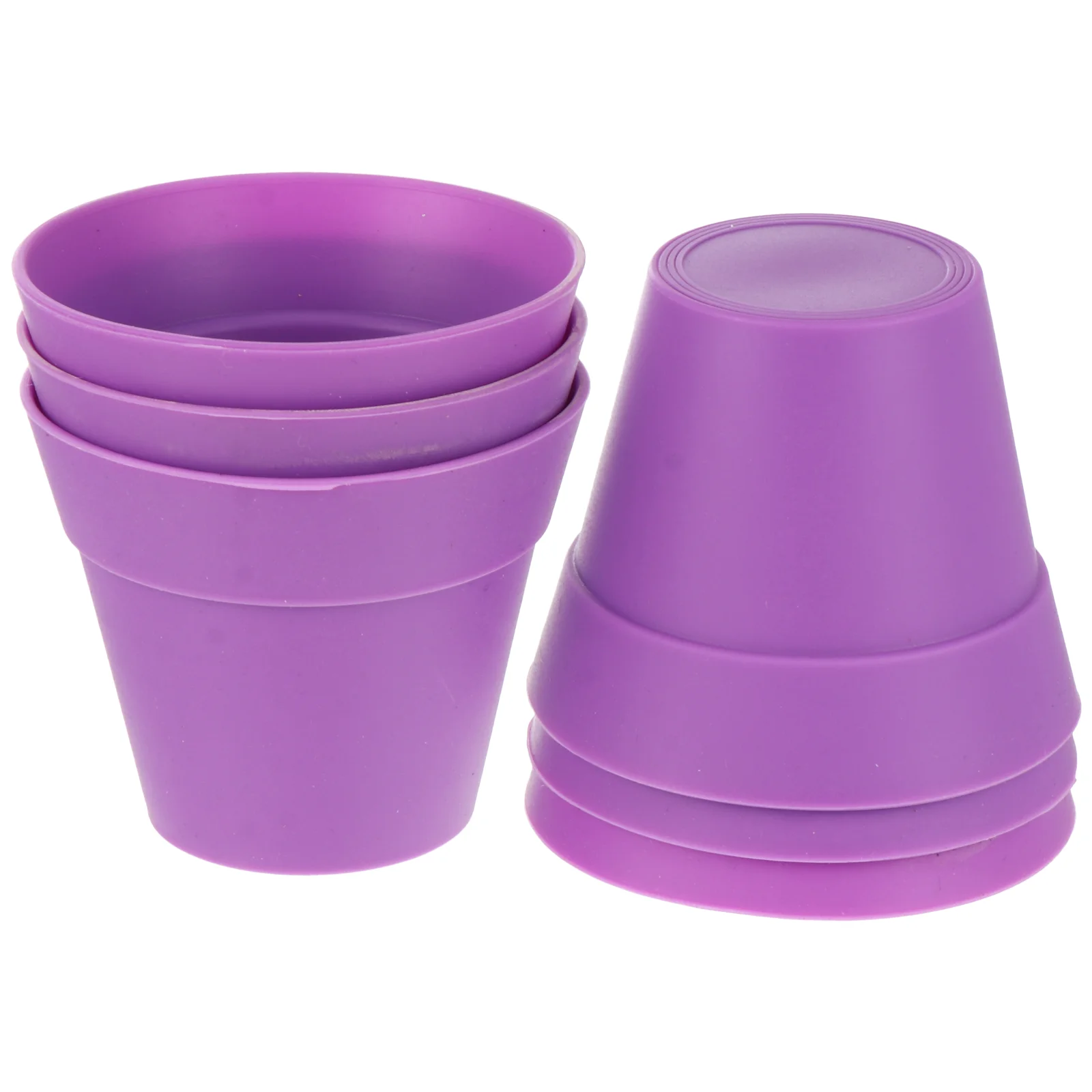 

6Pcs Creative Flower Pot Cake Cups Bonsai Cupcake Decorations (Purple)