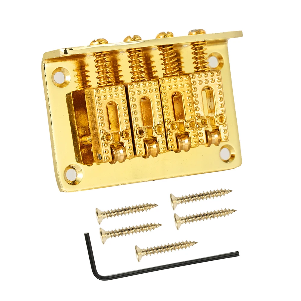 

Adjustable 4 String Guitar Bridge Tailpiece Hardtail For CigarBox Electric Guitar Ukelele Individually Adjustable String Saddles