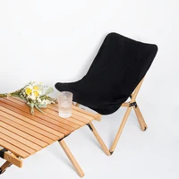outdoor lawn butterfly chair modern wooden mini folding travel chair