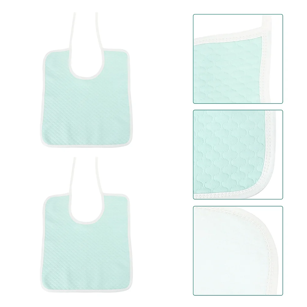 

2 Pcs Old Man Bib Bibs Elderly Clothing Protector Adults Saliva Towel Cotton Feeding