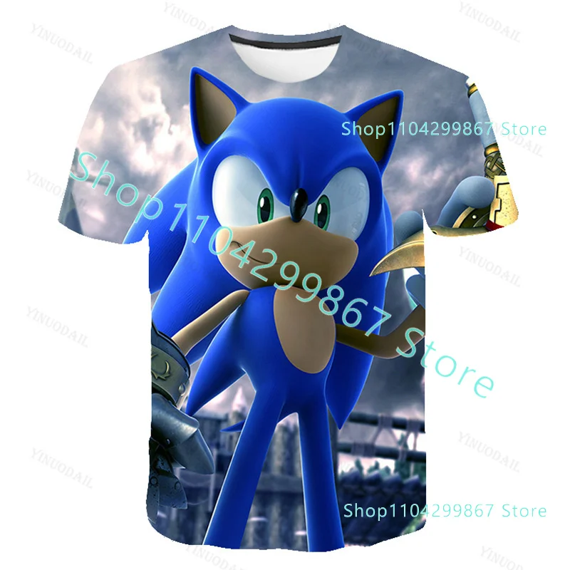 Летняя футболка Sonic The Hedgehog с Эми Роуз, футболка из фильма про Шэдоу, 3D-костюм для косплея для мальчиков и девочек, футболки для детей, подарок на день рождения. (art.: 3920dcbca6e09) - 3920dcbca6e09