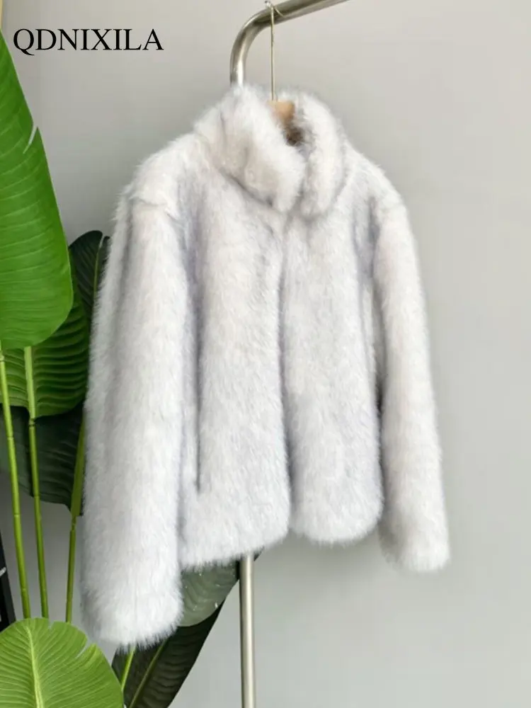 Winter Coat for Women 2022 Fox Fur Coat Women Short Thickened Wool Coat Environmental Protection Jacket Women Faux Fur Coat