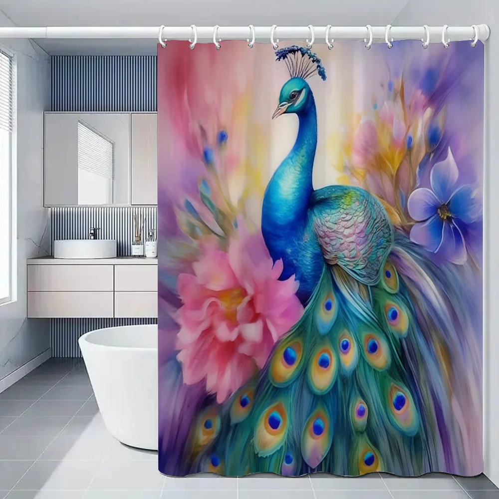 Водонепроницаемая Занавеска Для Душа С Узором Птицы Юнона Экологически Чистый