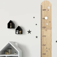 nordic wooden kids height growth chart ruler baby children height gauge room decoration wall meter measurement stickers 60 210cm