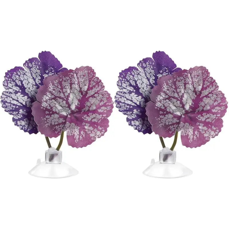 

2pcs Aquarium Breeding Leaf Fish Tank Resting Leaf Aquarium Breeding Bed Suction Cup Leaf Hammock