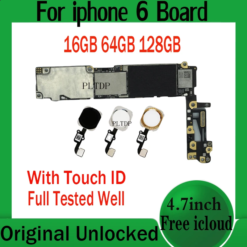 

For iphone 6 Factory unlocked Original Motherboard with/without Touch ID,Good Tested for iphone 6 Logic Board Free iCloud