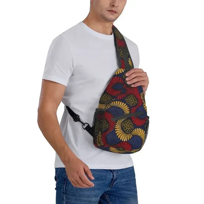 Мужской рюкзак-слинг через плечо с Африканским принтом
