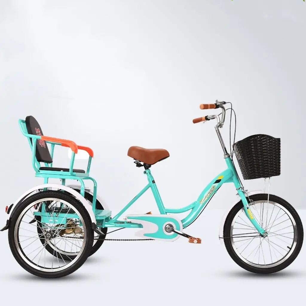 

Small Sargo Elder Pedal Tricycles Double Brake Two Elastic Saddle Carbon Steel Frame